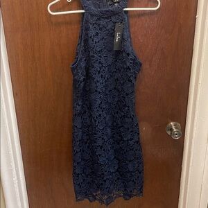 Lulu's Midnight Blue Lace Dress
